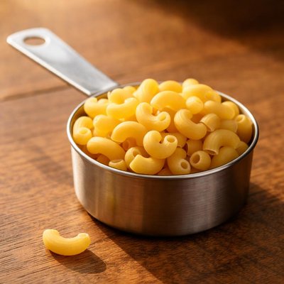 Half a cup of macaroni noodles