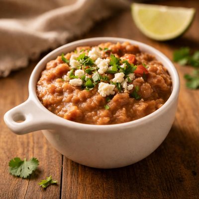 Half a cup of refried beans