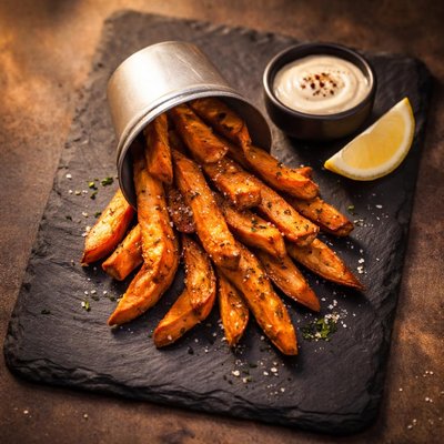 Half a cup of sweet potato fries