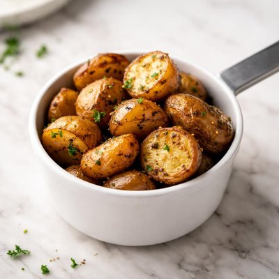 Half a cup roasted mini potatos