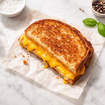 Half a grilled cheese