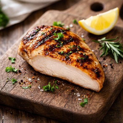 Half a grilled chicken breast