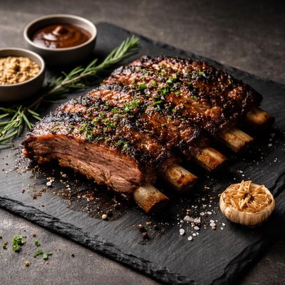 Half a rack of beef ribs