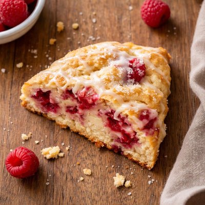 Half a raspberry scone