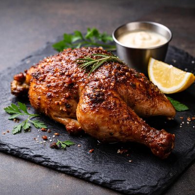 Half a rotiserie chicken