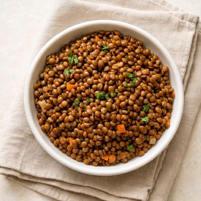 Half a serving of brown lentils
