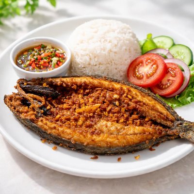 Half body fried bangus