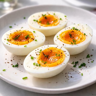 Half boiled eggs
