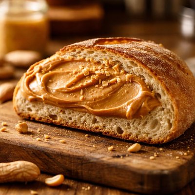 Half bread with peanut butter