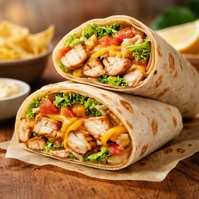 Half chicken wrap and cheese