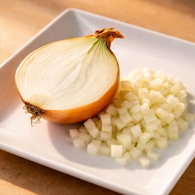 Half chopped onion