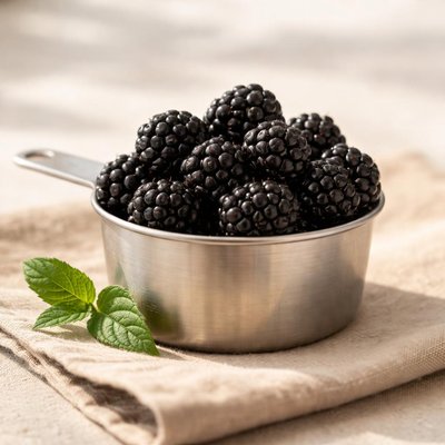 Half cup wild blackberries