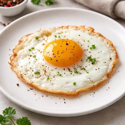 Half fried egg