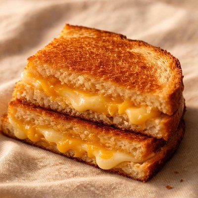 Half grilled cheese sandwich