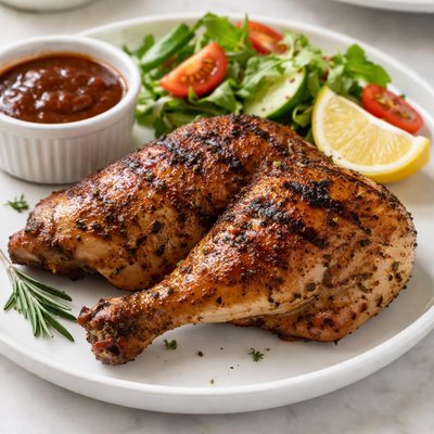 Half grilled chicken