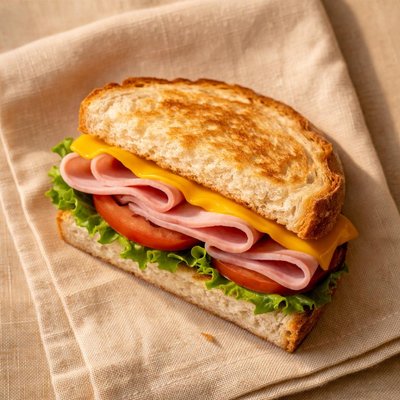 Half ham and cheese sandwich