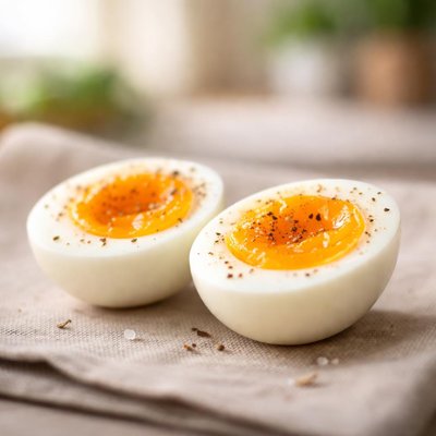 Half medium boiled egg