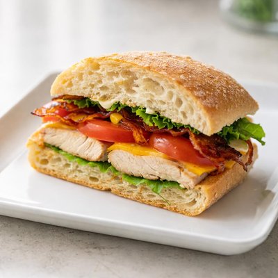 Half of a chicken sandwich