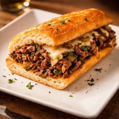 Half of philly cheese steak