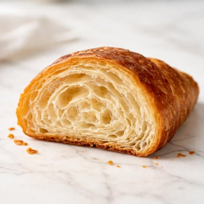 Half of the slice of croissant