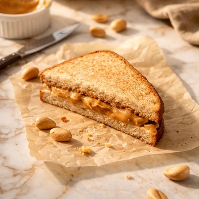 Half peanut butter sandwich