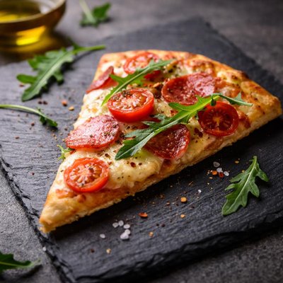 Half pizza gluten free slice