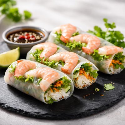 Half prawn rice paper roll