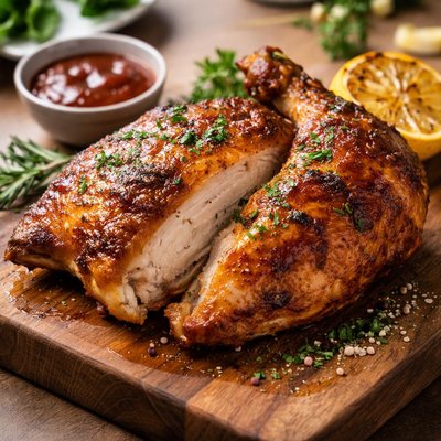 Half rotisserie chicken