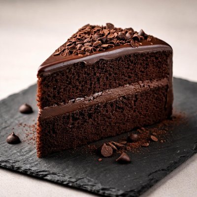 Half slice chocolate cake