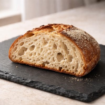 Half slice of sourdough white bread