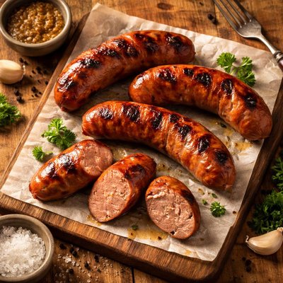 Half smoked link sausage