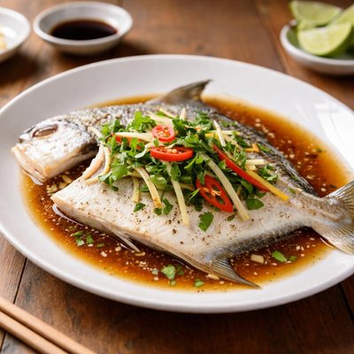 Half steamed pampano