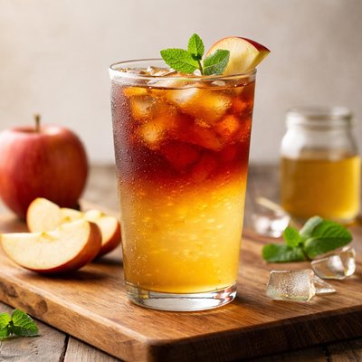 Half tea and half apple juice