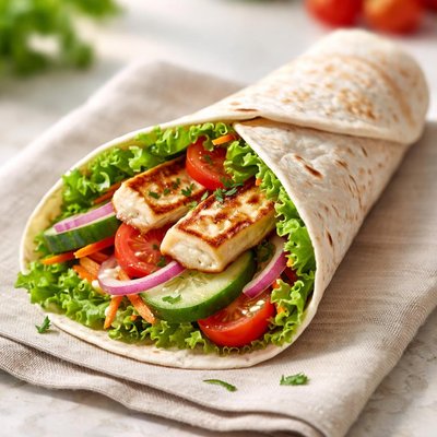 Halloumi wrap with veggies