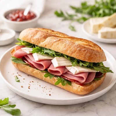 Ham and brie sandwich