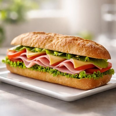 Ham and cheese bagutee