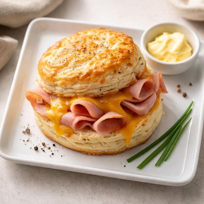 Ham and cheese biscuit