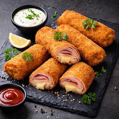 Ham and cheese breaded deep fried