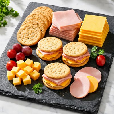 Ham and cheese lunchable