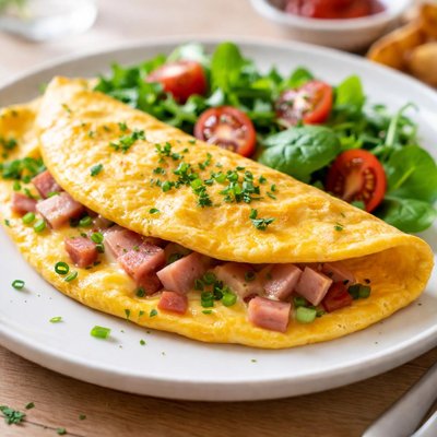 Ham and cheese omelet