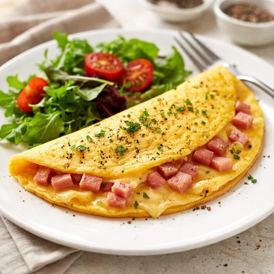 Ham and cheese omelette