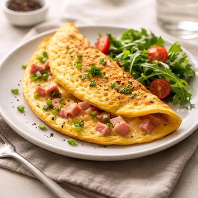 Ham and cheese omlette