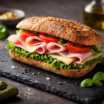 Ham and cheese sandwhich