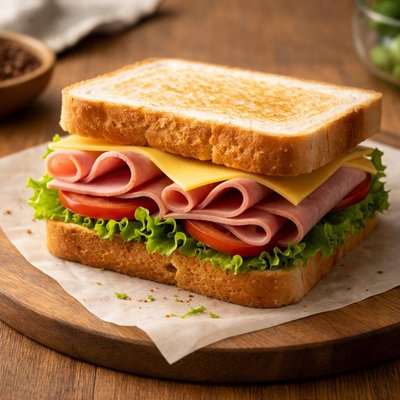 Ham and cheese sandwhich white bread