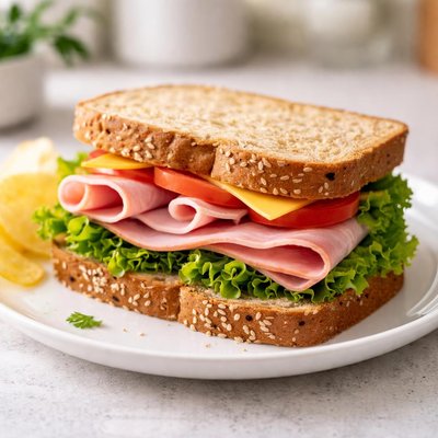Ham and cheese sandwich wholemeal
