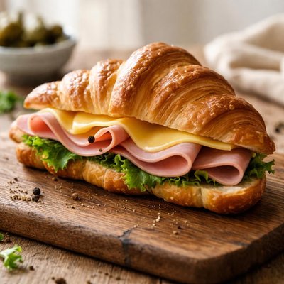 Ham and cheesw croissant
