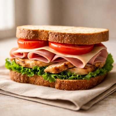 Ham and chicken sandwich