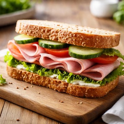 Ham and curcumber sandwich
