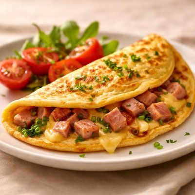 Ham and egg omlet
