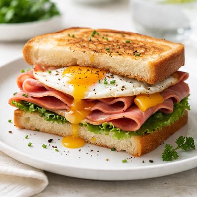 Ham and egg sandwich
